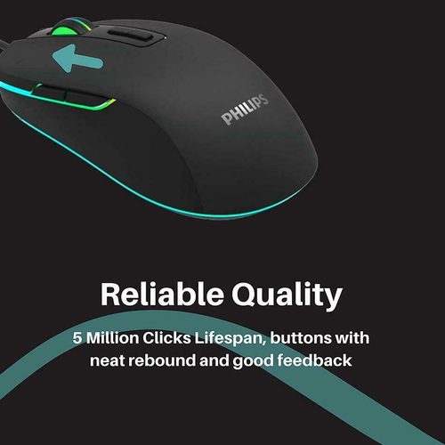 PHILIPS Wired Mouse Gaming PC Computer Gamer Mice Optical Gaming Mice - Picture 6 of 8