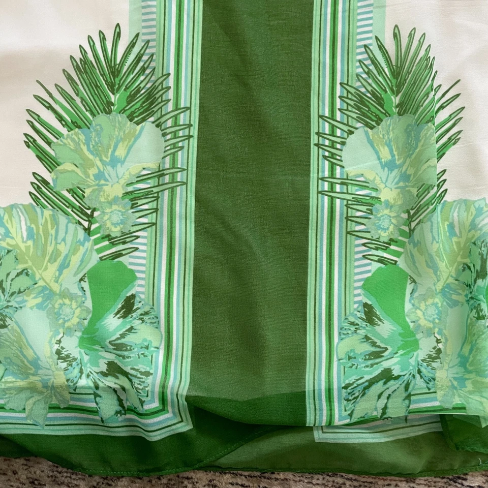Vestido Max Studio Specialty Products MSSP Funda Tropical Midi Talla M Verde Palma Foto 3 de 4