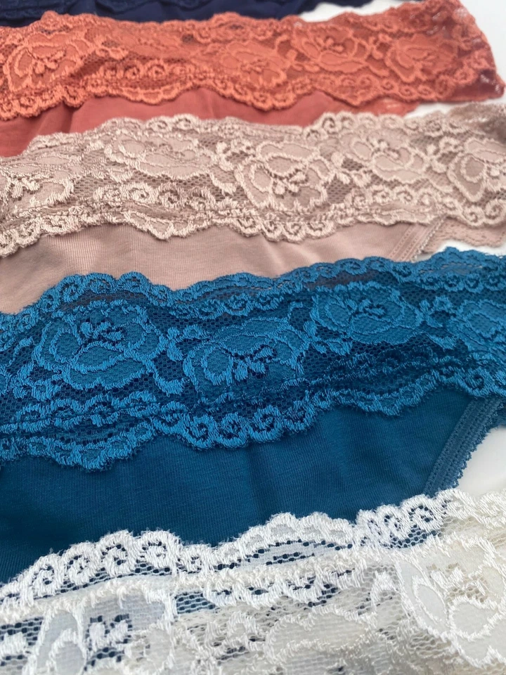 Ladies 5 Pack Thongs GEORGE Multi-Pack Lace Top Cotton Knickers Underwear NEW - Image 2 of 3