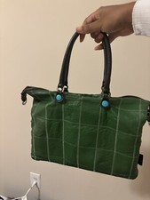Borsa vintage patchwork Gabs - pelle - verde e verde acqua convertibile