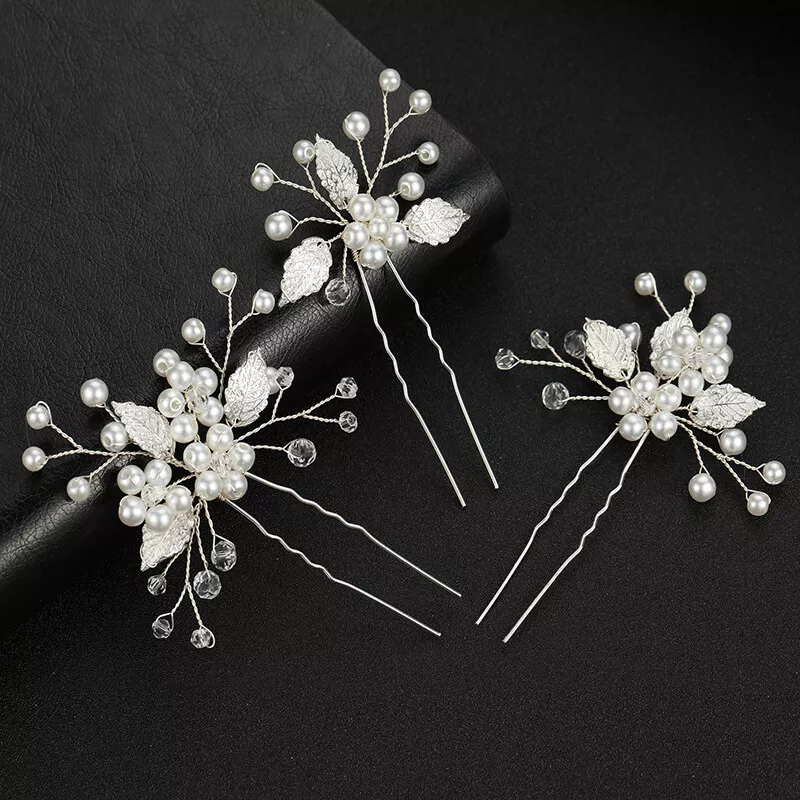 Wedding Hair Accessories - Pearl and Crystal Bridal Hair Pin