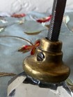 Antique Vintage Pair 8 Point Manganese Mirror Glass Brass Collar Knobs w/Spindle — photo 5