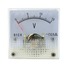 0-15V DC Classe 2.5 Réglage tension analogique voltmètre mètre carré
