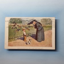 Comic Postcard 1914 Young Boy Pop Gun Confused Old Lady Thomas Henry