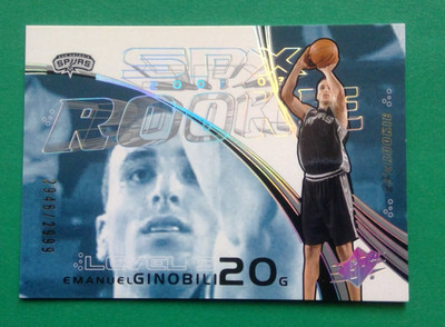 2002 Upper Deck SPX ROOKIE Manu Ginobili RC 2946/2999 #155 