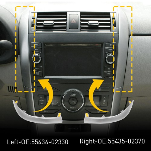 1Pair Upper Side Central Dashboard Trim Strip 2009-12 13 For Toyota Corolla EW - Picture 7 of 12