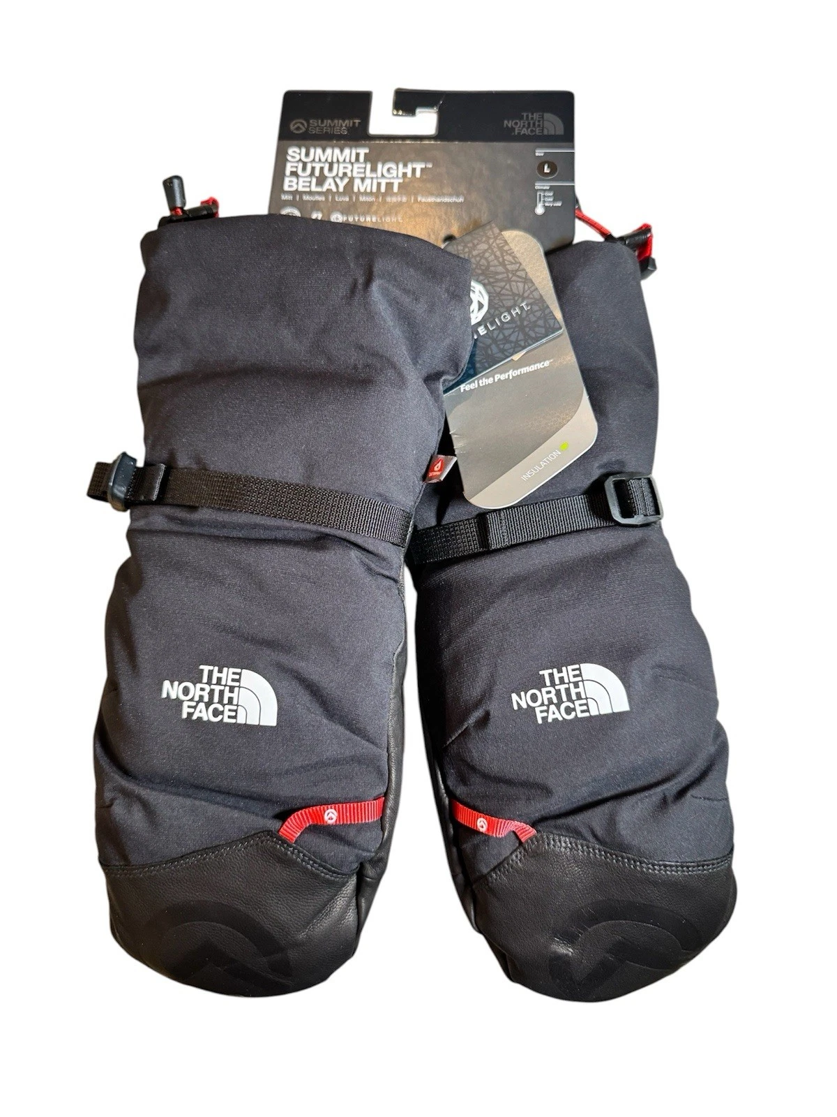 The North Face Summit Series Futurelight Belay Mitt Gloves Size Large Black NWT