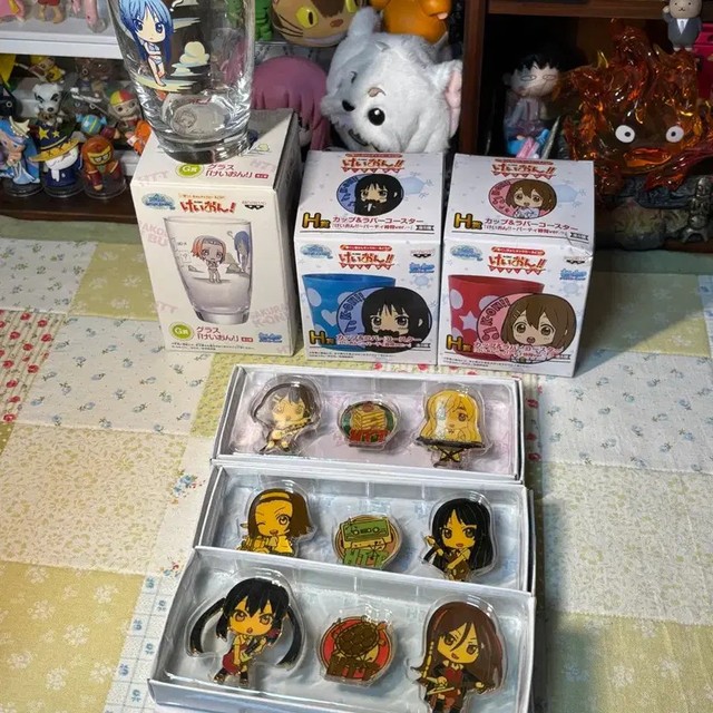 Korean Glass Cup & Coaster Set with Pin Buttons