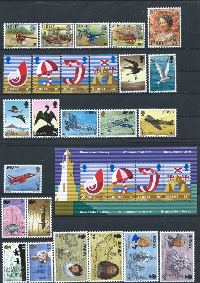 Jersey Lot 25 Tp + 1 Bloc Neuf** (MNH) Entre 1975 et 76 - Sujets divers - Photo 1/1