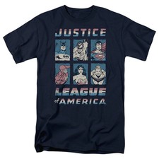 Justice League American League Mens T Shirt Navy Blue Officially Licensed