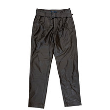 Polo Ralph Lauren Women s Brown 100 Lamb Leather Belted Tapered Pants Size 6