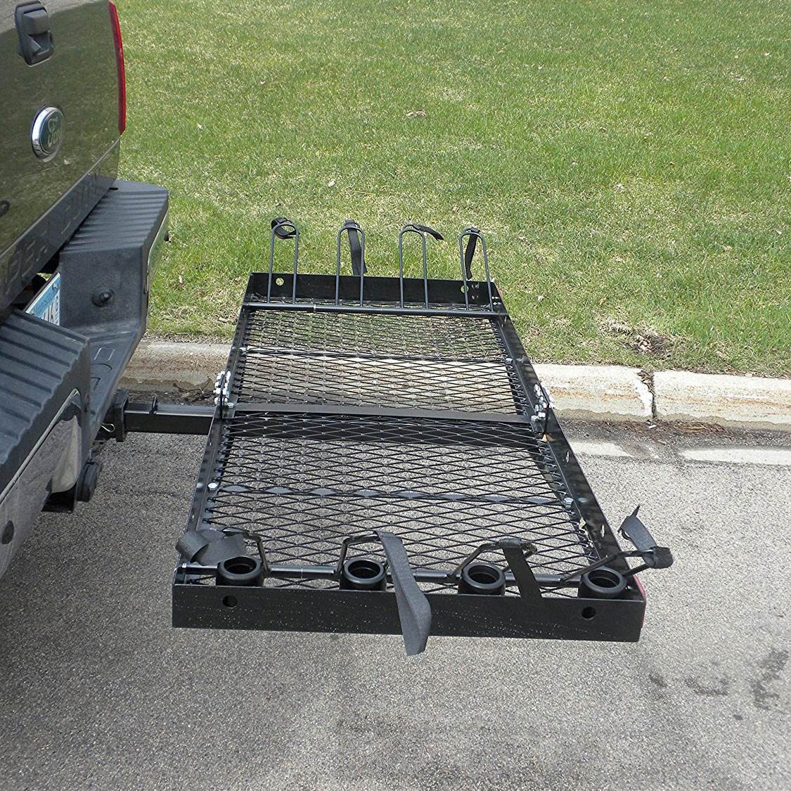 Tow Tuff 62 Inch Steel Cargo Carrier and Bike Rack, Fits All 2in Receivers(Used)