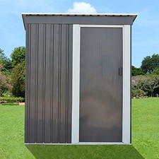 5x2.5FT Metal Garden Shed Lockable Tool Storage House Grey