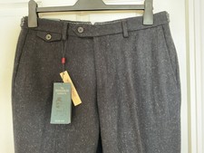 BNWT NEW SPITALFIELDS BLUE FLECK WOOL BLEND SLIM FIT TROUSERS 34 REG RRP 59.99