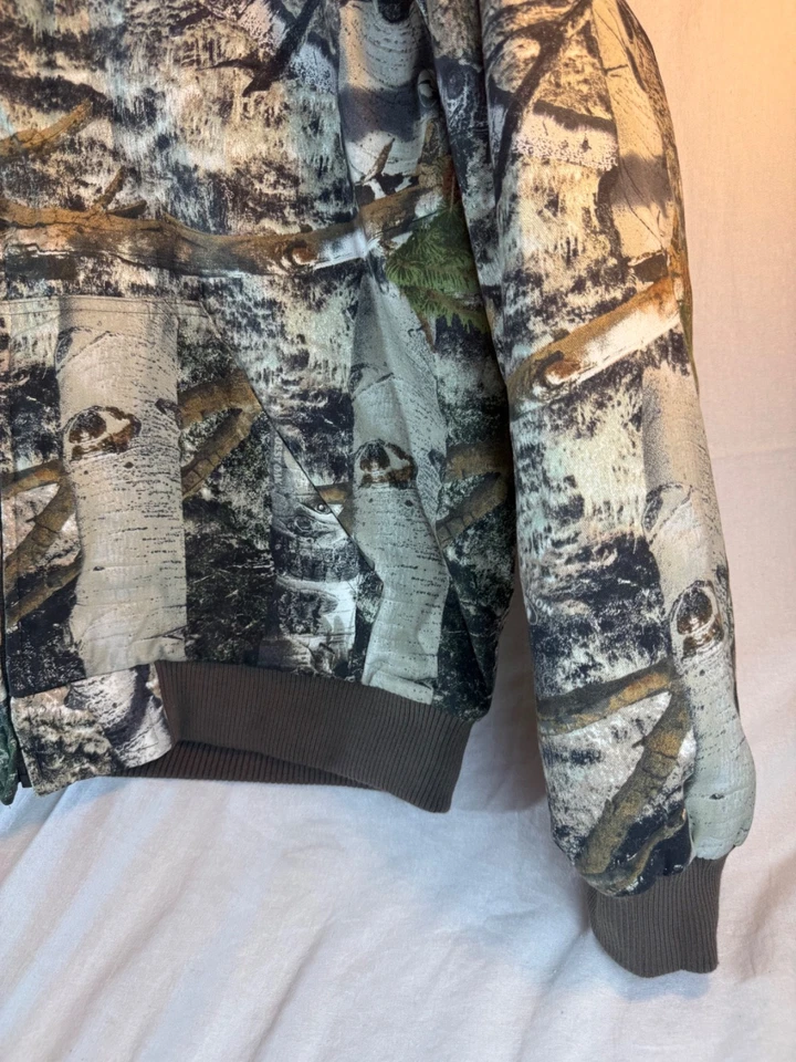 CHAQUETA DE CAZA AISLANTE CON CAPUCHA ROBLE MUSGOSO MARRÓN VERDE CAMUFLAJE PARA HOMBRE XL 1F Foto 3 de 4