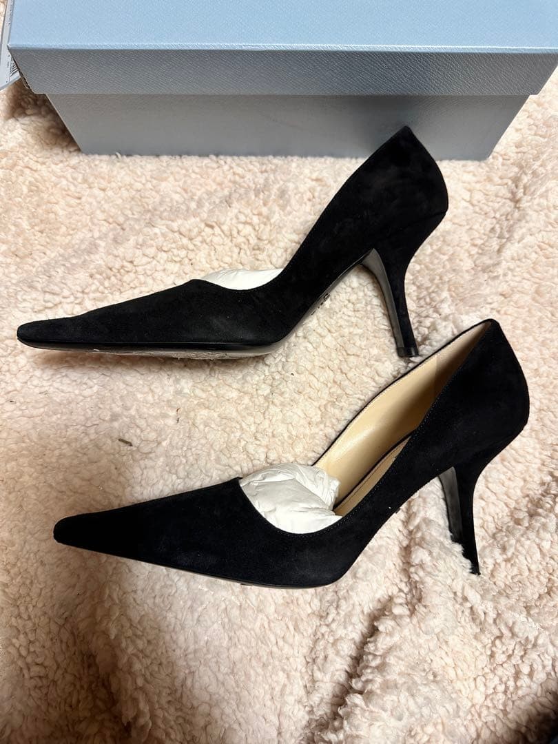 PRADA Women's Pointed Toe Pumps Size:36/JP:25.5 Suede Black 135153K Authentic thumbnail 2