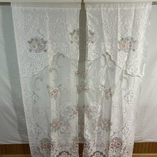 Lace Floral Curtains 28"x80" New Out Of The Package
