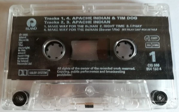 Apache Indian and Tim Dog Make Way For the Indian cassette UK Island 1995 - Image 3 of 3