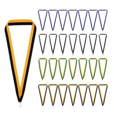 100 Pcs Award Neck Ribbons with Snap Clips Medal Lanyards Ribbon 5 Color
