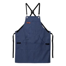 Cooking Chef Apron 27"x34" Canvas Adjustable Kitchen Artist Aprons Blue