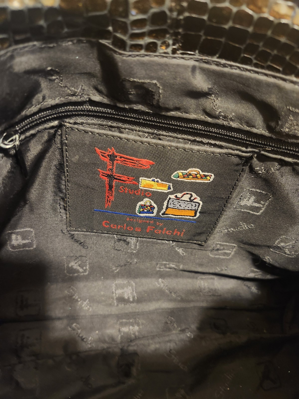 Vtg. Mint Carlos Falchi Dk.Brown Python Print Pat… - image 10