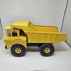 Vintage Mighty Tonka Large Yellow Pressed Steel Dump Truck XMB-975 Tires 1970's