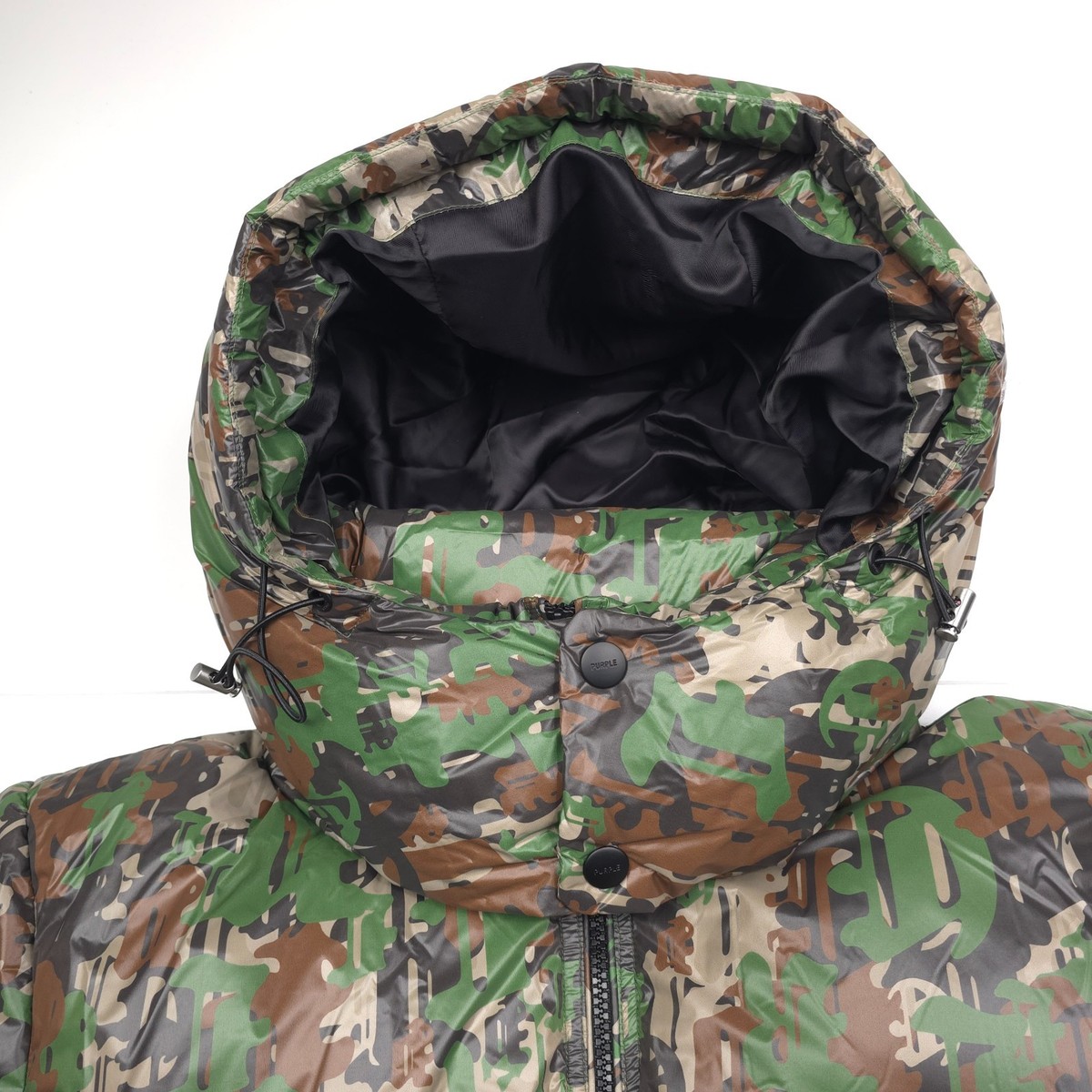 $798 Purple Brand M6079 Gothic Camo Duck Down Nylon Puffer Jacket