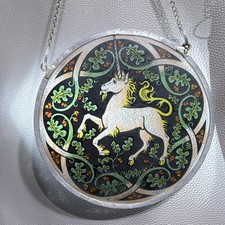 Glassmasters Unicorn Suncatcher VTG Stained Glass Masters Window Sun-Catcher 8"