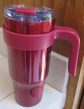 PRIMULA  30 OZ. STAINLESS STEEL TUMBLER w/STRAW & REMOVABLE HANDLE ~NEW~