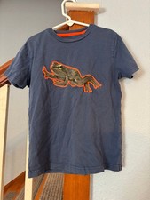 Mini Boden 7/8 128 super stitch frog t shirt cotton