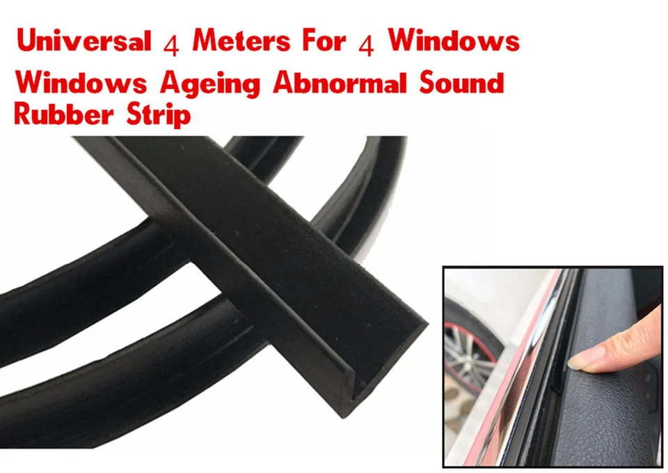 Rubber Seal Strip Car Front Rear Side Window Trim Edge Moulding Weatherstrip 4M - Изображение 2 из 4
