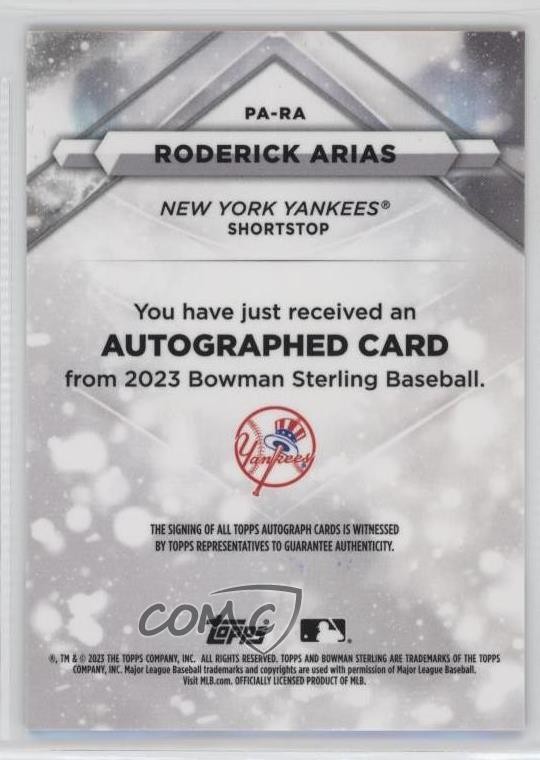 2023 Bowman Sterling Prospect Orange Refractor /75 Roderick Arias #PA ...