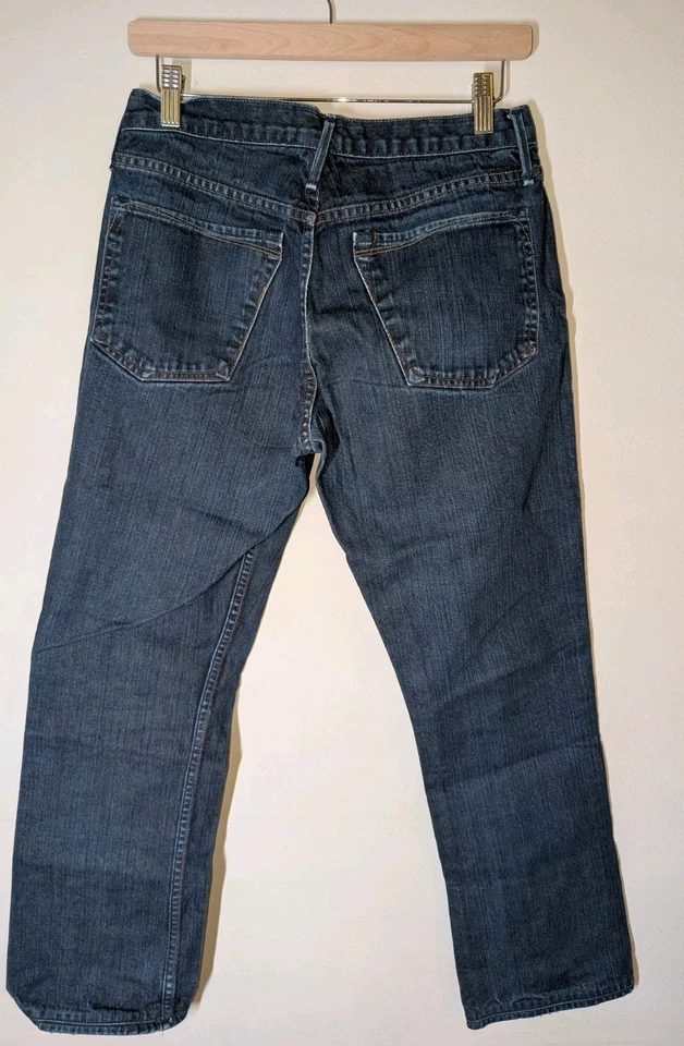 Mens Earnest Sewn Button Fly Dark Wash Straight Leg Jeans 100% Cotton Size 31 - Image 2 of 4