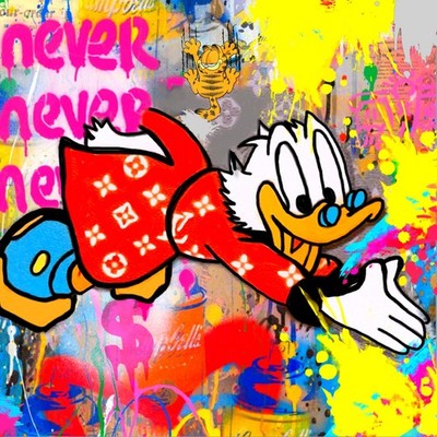 Ausstellungsstück!Motiv Dagobert Duck Part 4 Give up 60x60 cm Arcylglas/Pop Art