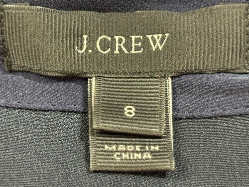 J. Abito Camicia Crew 100% Seta Tg 8 Donna Fluido Lunghezza Ginocchio Piede di Poule - Foto 8 di 9