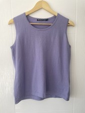 Woolovers lavender purple sleeveless knitted merino wool & cashmere vest Size L