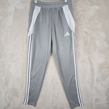 Adidas Activewear Pants Men's Grey Small Aeroready Moisture-Wicking Polyester
