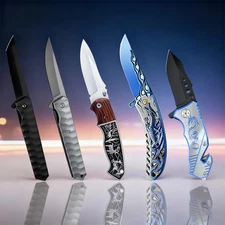 5 Pack Folding Knife Set for Camping EDC Collection,EDC Pocket Knives