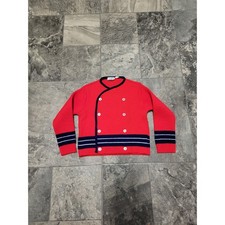 A Little Angel Original Cardigan Red Navy Nautical Stripe Double Breasted 2T