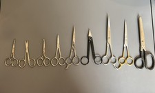 Vintage Scissor Lot 9 Pair Medical Barber Stainless Steel Italy Germany Pakistan