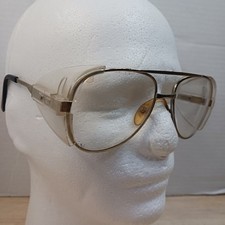 Vintage Bouton 2200 Z87 58 Aviator Gold Safety Glasses 5 3/4 2092.2