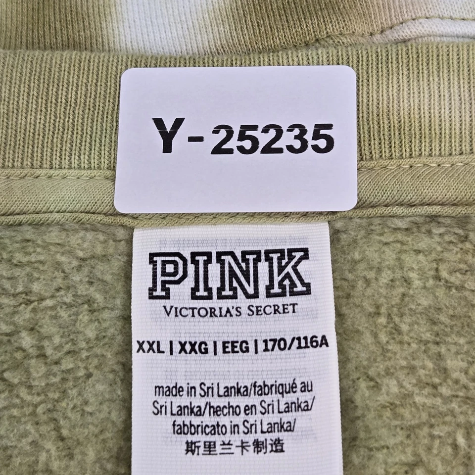 Victoria's Secret ROSA Mujer Sudadera XXL Verde Tie Dye Logo Universitario Pullover Foto 2 de 4