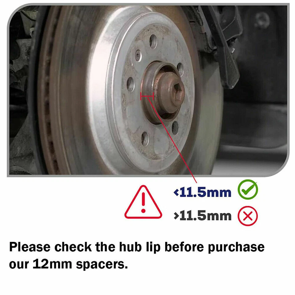 4x espaciadores de rueda centrados en el cubo 12 mm 5x112 66,6 / 66,56 CB para Mercedes Benz AUDI Foto 3 de 4