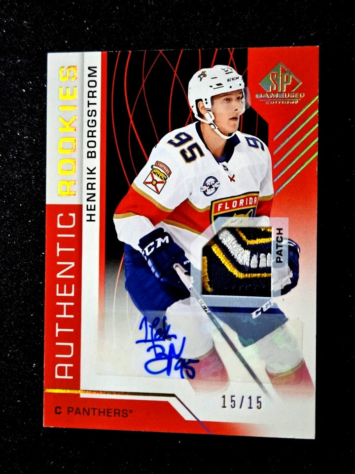 Henrik Borgstrom 2018-19 SP Game Used Authentic Rookie Spectrum Auto Patch /15 - Image 3 of 4
