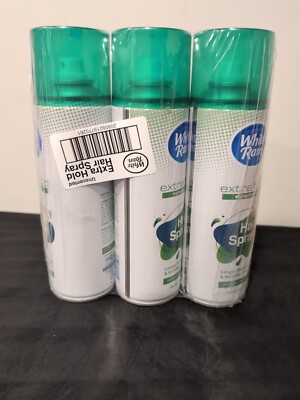 3 Pack White Rain Extra Hold Hair Spray Aerosol, Unscented, 7 oz