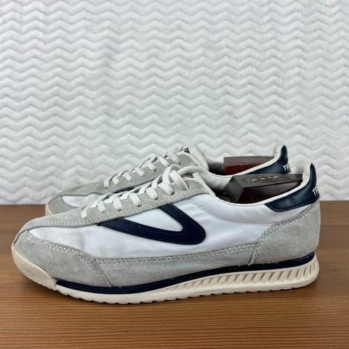 Tretorn Rawlins Suede Shoes Womens Size 8M White Navy Sneakers Blokecore Retro - Picture 6 of 16