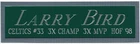 LARRY BIRD BOSTON CELTICS NAMEPLATE FO AUTOGRAPHED SIGNED BASKETBALL-PHOTO-FLOOR