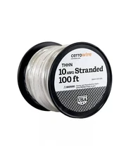 100 ft. 10 Gauge White Stranded Copper THHN Wire Electrical Electric Electrician