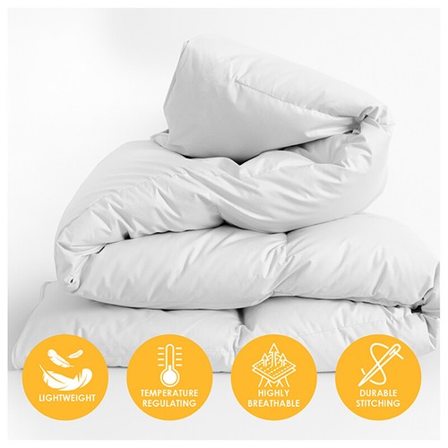 Casa Decor Silk Touch Quilt 360GSM King White Bed Sheet Duvet Doona Comforter - Picture 4 of 12