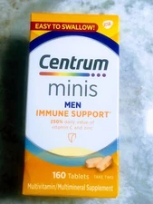 New-Centrum Minis Immune Support for Men: Multivitamin Suplement. 160 Tablets. 